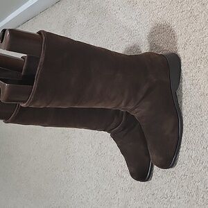 MARKON brown leather suede slouch calf high boots.  Size is 6.5 M.